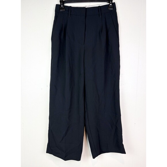 Wilfred Pants - Aritzia Wilfred Effortless Pant Cropped Black Wide Leg Pleated Sz 4 High Rise